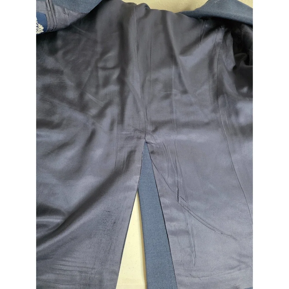 Stafford Sports Coat Mens 44‎ L Blue Blazer Jacket 2 Gold Buttons Wool Blend